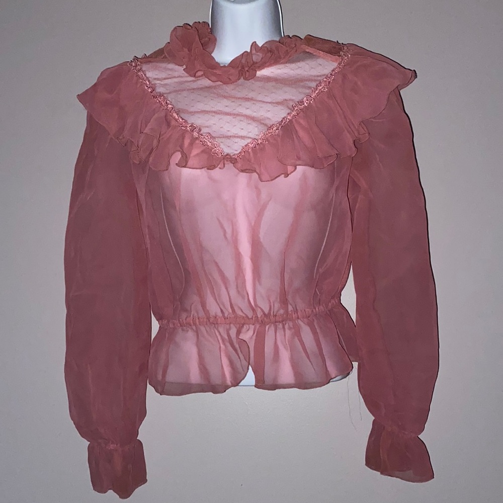 Vintage Dusty pink vintage sheer top